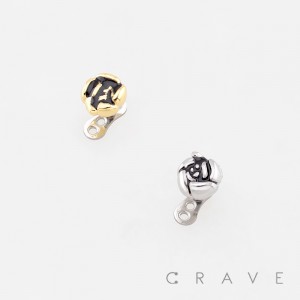 3D ROSE FLOWER DERMAL SET 316L SURGICAL STEEL